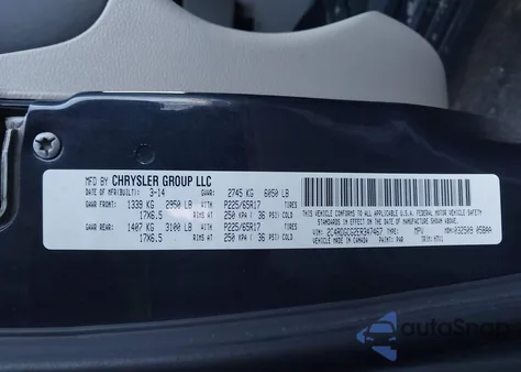 2014 Dodge Grand Caravan Sxt z USA, uszkodzony, nr VIN 2C4RDGCG2ER347467